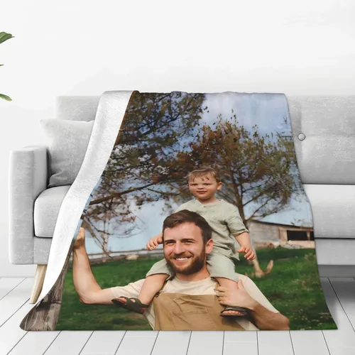 Miniatura 6 de Manta personalizada de franela, añade tu manta personalizada con foto, texto y imagen, para cumpleaños de adultos, Navidad, Halloween, Día