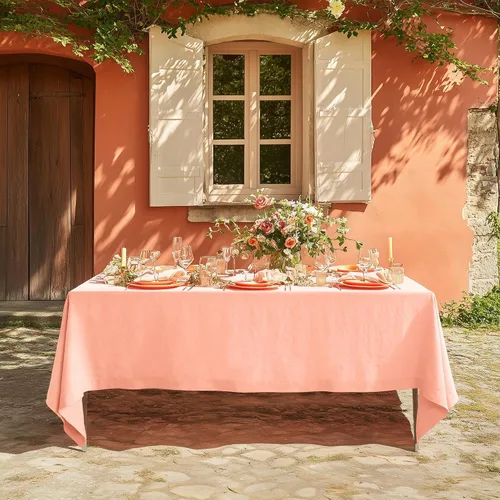 Miniatura 19 de Linen World - Mantel de lino de otoño de 55 x 55 pulgadas, mantel rectangular lavable de lino francés para comedor, al aire libre, bodas