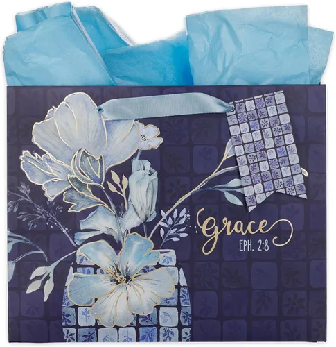 Miniatura 50 de Christian Art Gifts Bolsa de regalo de paisaje con tarjeta y juego de papel de seda, Hope and A Future, versículo bíblico inspirador de Jeremías