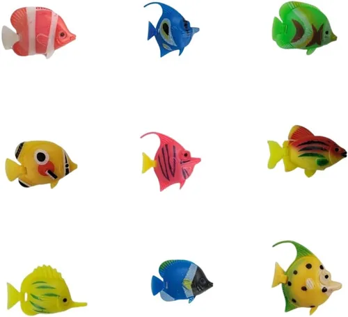 30 peces flotantes de plástico, peces falsos pequeños coloridos, peces artificiales en movimiento, decoración realista de peces para acuario, pecera