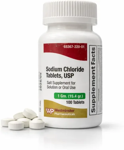 Miniatura 7 de Tabletas de cloruro de sodio USP, 0.04 oz, 100 unidades, suplemento de sal para solución o uso oral, para hacer solución isotónica, prevenir