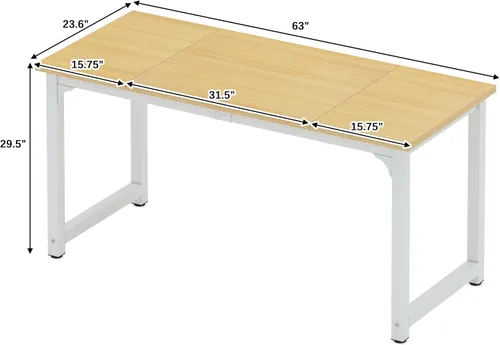 Miniatura 2 de NSdirect - Escritorio extra grande de 63 pulgadas XL para computadora, tiene una amplia mesa de trabajo para escritura, juegos y trabajo en casa