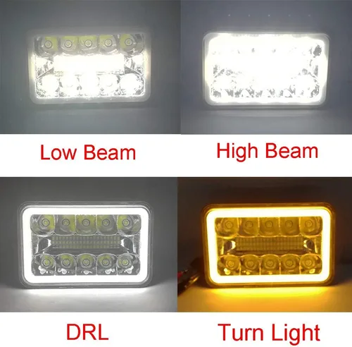 Miniatura 2 de 4 faros delanteros de repuesto aprobados por DOT de 4 x 6 pulgadas, H4651, H4652, H4656, H4666, H6545, compatibles con sonda Peterbilt Kenworth