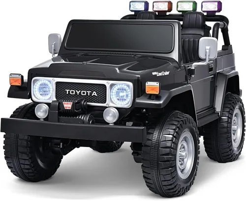 Joywhale - camión de juguete para niños de 24V, de 2 plazas, con licencia Toyota Land Cruiser FJ40, 4WD, auto eléctrico alimentado con batería, con