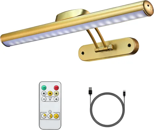 Miniatura 8 de MIOBLUE Luces Inalámbricas para Cuadros con Control Remoto, Luz para Pinturas Recargable Completamente de Metal, Lámpara de Exhibición de 16