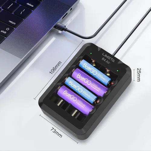 Miniatura 3 de LIMETA Cargador de batería AA recargable Cargador de batería universal de 6 bahías con detección automática Bluetooth Multi-cargador