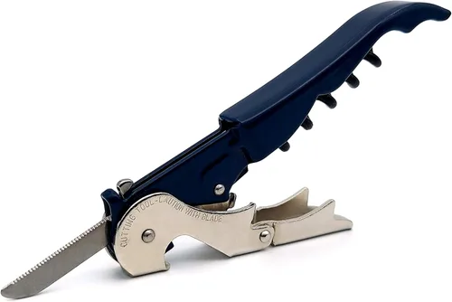 Pulltap's Sacacorchos de camarero Slider 900 genuino – Llave de vino de doble bisagra con cortador deslizante – Diseño patentado – Fabricado en Azul