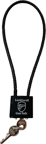 Cable Gun Locks with Keys Hunting Sports- Keyed Alike 15" Cable Gun Safe Lock CA DOJ Approved for Pistols, Handguns, Rifles, and Shotguns, Home,