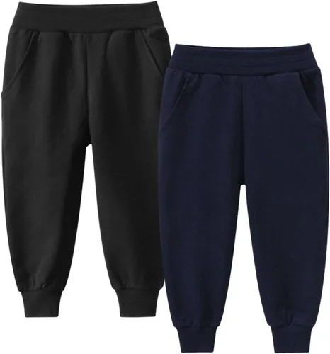 IjnUhb Pantalones deportivos para niños pequeños, cintura ajustable, unisex, con cordón, pantalones casuales para bebés