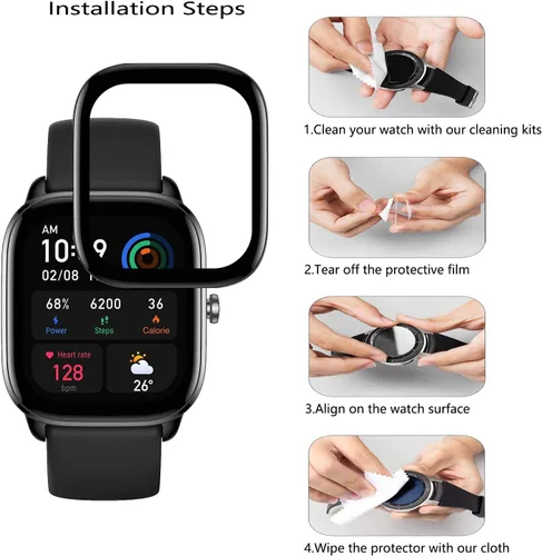 Miniatura 7 de Protector de pantalla para Amazfit GTS 4 Mini Smartwatch, HD transparente, antiarañazos, antihuellas dactilares, compatible con Amazfit GTS 4 Mini