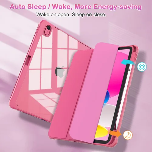 Miniatura 4 de OKP Funda para iPad de 11ª generación de 11 pulgadas (A16) 2025, para iPad de 10.9 pulgadas de 10.ª generación 2022, funda protectora delgada y Rosa