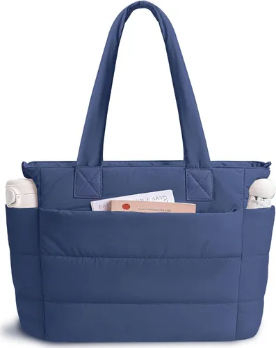 Miniatura 19 de Bolso de mano acolchado para mujer, bolso grande de enfermera, bolso de hombro con cremallera para trabajo y viajes