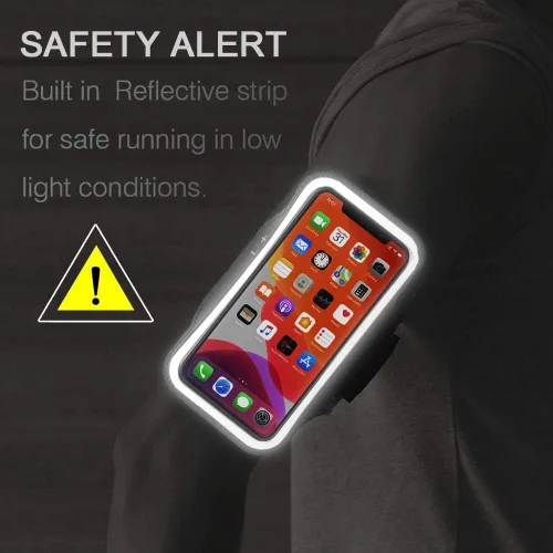 Miniatura 7 de Brazalete para iPhone 17 16 Pro, JEMACHE Gym Workouts Running Arm Band para iPhone 17/16/15/14/13/12 Pro (negro)