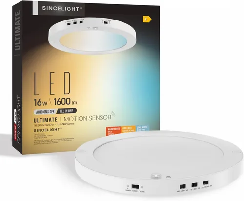 Miniatura 16 de SINCELIGHT PIR - Lámpara de techo LED con sensor de movimiento de 7 W (Φ6 pulgadas/5.748 in), encendido/apagado automático, activación por Blanco