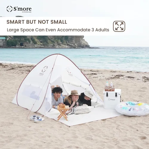 Miniatura 4 de S'More 1/2 Person Beach Tent, Lightweight & Easy Set Up Pop up Tent, UFP 30+ Quick Portable Sun Shade Shelter for Beach,Picnic, Backyard, Festival