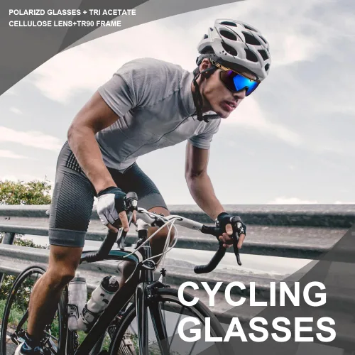Miniatura 2 de CARFIA Gafas de sol polarizadas de ciclismo para hombre - 3 lentes intercambiables UV400/a prueba de golpes/HD Vision CA5390