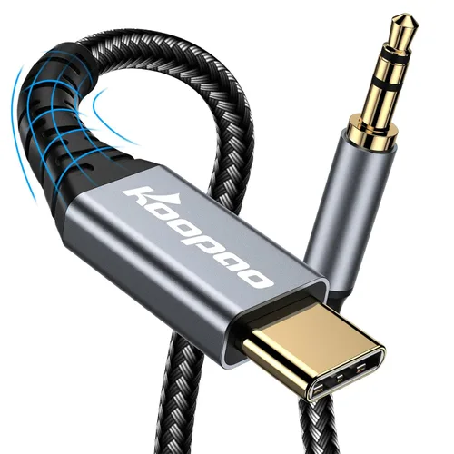 Cable auxiliar USB C a auriculares de 6.6 pies, USB C a 0.138 in, cable estéreo de automóvil compatible con iPhone 15 Plus/15 Pro Max, Galaxy S23