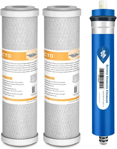 Miniatura 7 de Membrane Solutions FX12P FX12M Filtros de repuesto compatibles con sistemas de agua de ósmosis inversa GE GXRM10RBL GXRV10ABL