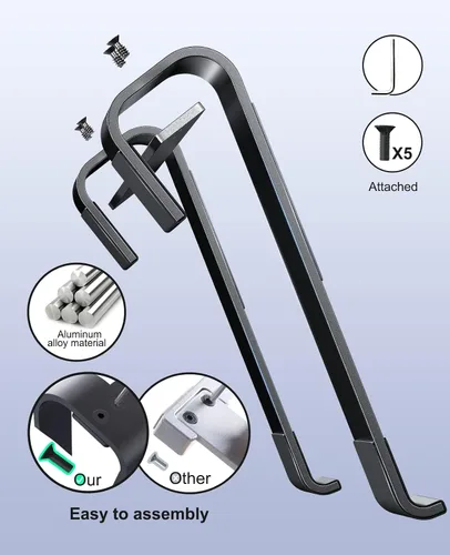 Miniatura 7 de Soqool Soporte para computadora portátil para escritorio, soporte ergonómico desmontable para laptop, soporte de aluminio para MacBook, compatible