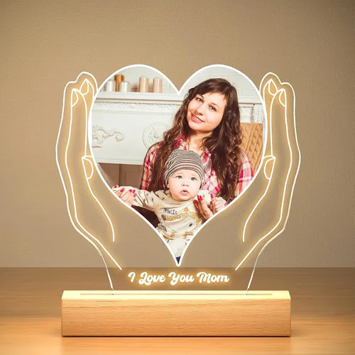 KoxSmar Marcos de Fotos Personalizados con Foto, Marco de Fotos Personalizado con Luz Nocturna, Marco de Fotos Personalizado, Regalos Personalizados