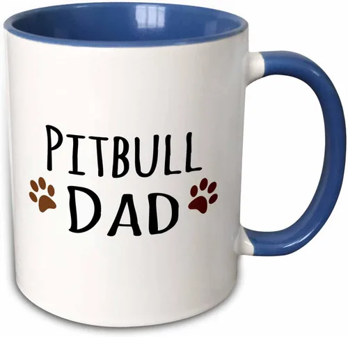 Miniatura 8 de 3dRose Pitbull Dog Dad - Taza de 11 onzas, color negro