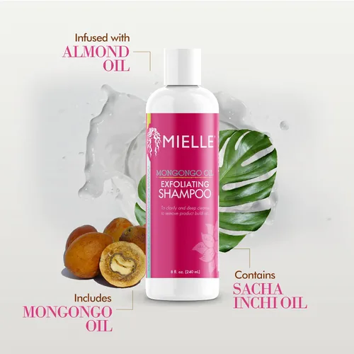 Miniatura 3 de Mielle Organics Mongongo Oil Champú exfoliante para el cabello, champú sin sulfato y exfoliante para el cuero cabelludo para eliminar la suciedad