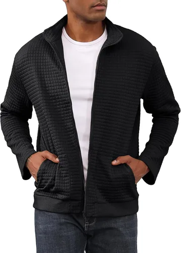 Miniatura 10 de Oymyakon Chaqueta deportiva ligera para hombre, estilo casual, elegante, estilo bombardero, con cremallera, con bolsillos