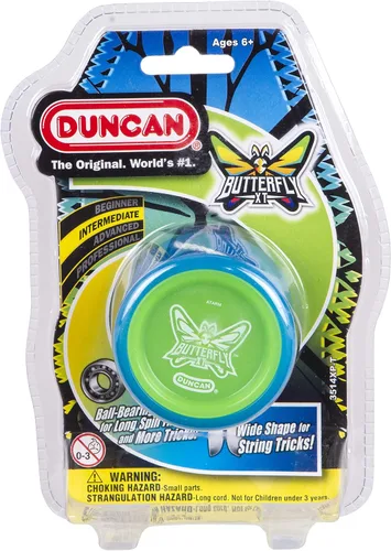 Miniatura 4 de Duncan Toys Butterfly XT - Yoyó con cuerda, eje de rodamiento de bolas y cuerpo de plástico, yoyó para trucos de cuerda, azul con tapa verde Azul