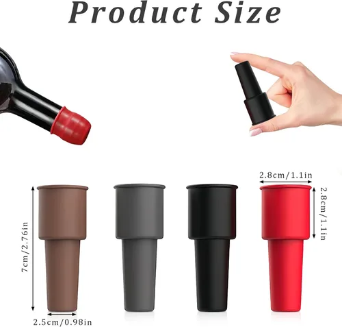 Miniatura 2 de Paquete de 9 tapones de vino de silicona para mantener el vino espumoso fresco, tapones de cerveza y champán (colores aleatorios)