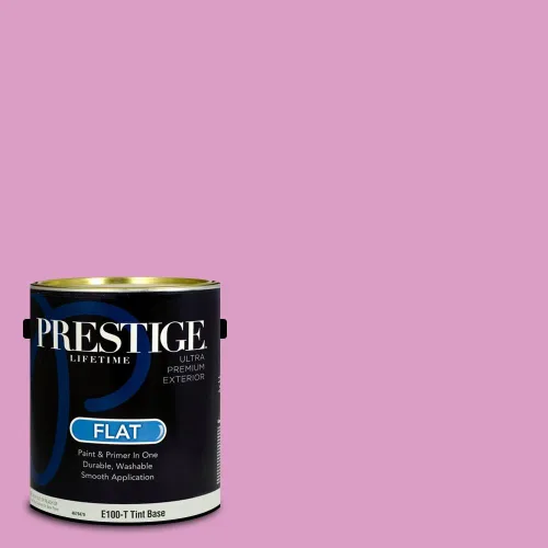Miniatura 160 de Prestige Paints E100-T-SW6591 Pintura exterior e imprimación en uno, 1 galón, plano, combinación comparable de Sherwin Williams Amaryllis, 1 galón