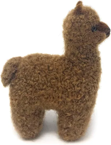 Miniatura 4 de Inca Fashions - Figura y adorno de alpaca realista de fieltro, hecho a mano con hilo 100% de lana de alpaca (marrón oscuro)