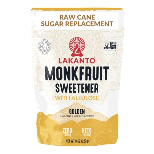 Edulcorante Lakanto Golden de Fruta del Monje con Alulosa, Sustituto de Azúcar de Caña Cruda, Extracto de Fruta del Monje, Reemplazo de Azúcar Cruda