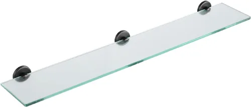 Miniatura 30 de JQK Estantería de baño de vidrio bronce, estante con toallero de 15 pulgadas de vidrio templado, almacenamiento para ducha de 16 por 5 pulgadas