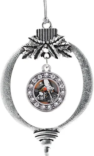 Miniatura 39 de Inspired Silver - Twin One - Adorno festivo de Navidad de plata - Adorno festivo de árbol de Navidad con dije de círculo y circonita cúbica