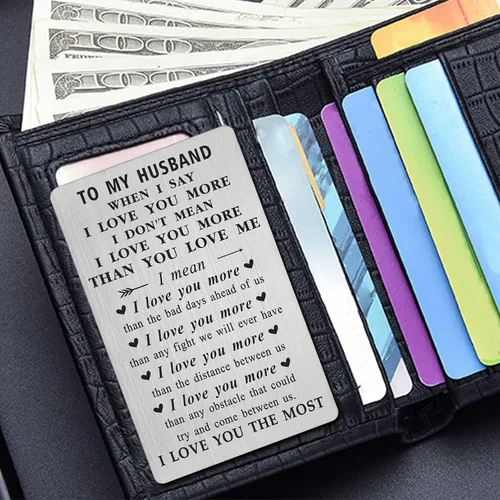 Miniatura 3 de Regalos del día de San Valentín para marido, tarjeta de cumpleaños para marido, tarjeta de regalo con texto en inglés "I Love You", regalos para él