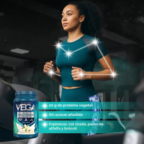 Miniatura 3 de Vega Proteína premium + superverdes, vainilla cremosa – 0.71 oz de proteína vegana, sin lácteos y gluten, 26.9 oz (25 porciones)