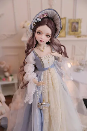 Miniatura 9 de Muñeca BJD pintada a mano de 1/3,22.8 pulgadas de alto, en estilo pastoral nórdico, muñeca de princesa, cuerpo de PVC con 31 articulaciones móviles