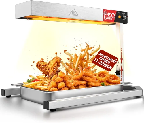 Miniatura 11 de PYY Calentador de papas fritas - Lámpara de calor comercial para calentar alimentos Luz de calentamiento de 122°F Estación de descarga de papas