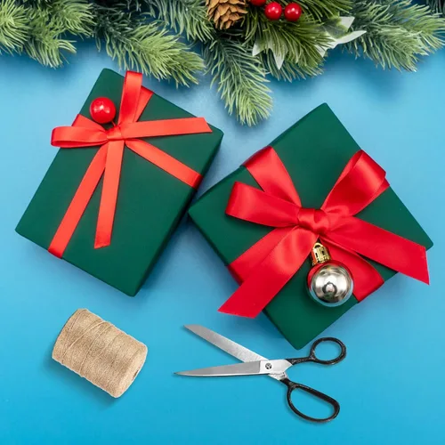 Miniatura 3 de Vanhench Rollo de Papel de Regalo Verde 17.5"×963" (80 1/4 PIES), Rollo de Papel Kraft Verde Artístico de Color Sólido para Manualidades, Papel