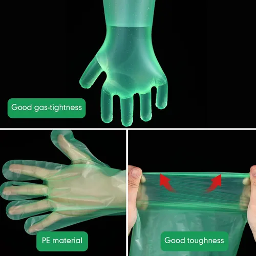Miniatura 5 de 50 piezas Guantes desechables para el campo de 35 pulgadas de longitud hasta el hombro Guantes de inseminación veterinaria