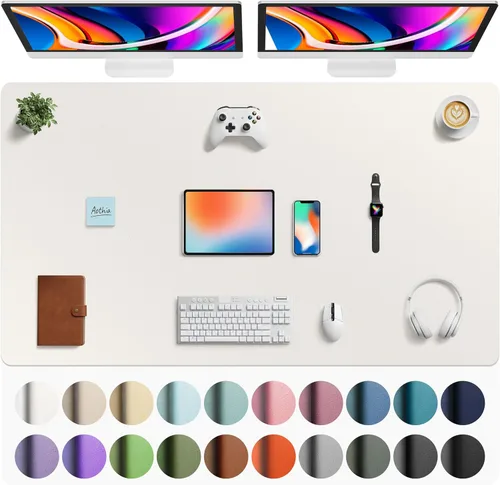 Miniatura 277 de Aothia - Protector de escritorio de cuero sintético, base para mouse, superficie antideslizante e impermeable para escribir y para laptop
