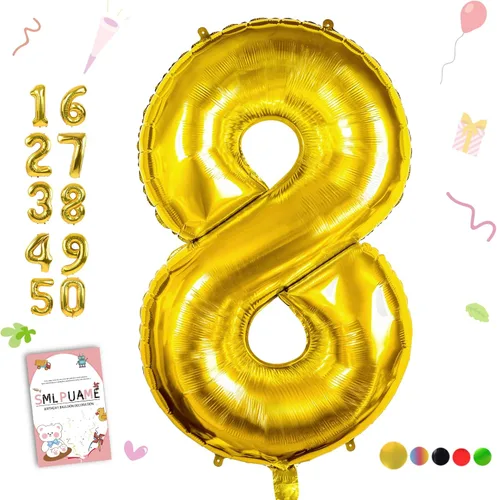 Miniatura 11 de Globos de números de 40 pulgadas del 0 al 9 dorados grandes del número 0, globos digitales para suministros de decoración de celebración de fiesta