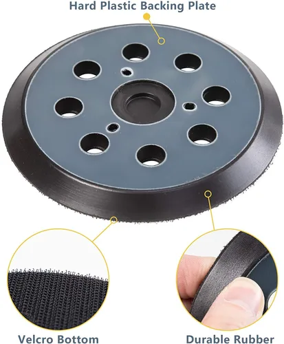 Miniatura 3 de Almohadilla de repuesto de 5 pulgadas para lijadora orbital DeWalt DW4388, DW421, DW422, DW423, D26451, D26453, DW6423, compatible con la lijadora