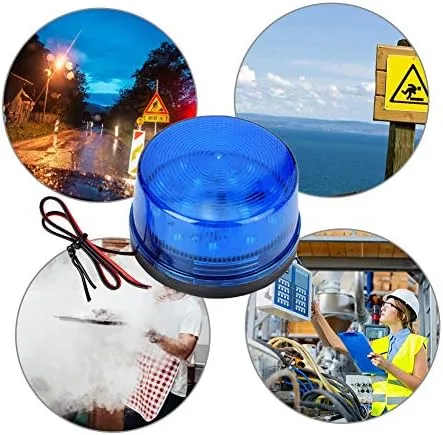 Miniatura 5 de Tangxi LED azul 12V advertencia de emergencia intermitente luz estroboscópica de seguridad para advertencias de bloqueo, alarmas antirrobo