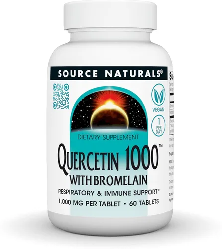 Source Naturlas Quercetina 1000 con bromelina, apoyo respiratorio e inmunológico*, tabletas de 1000 mg, 60 unidades
