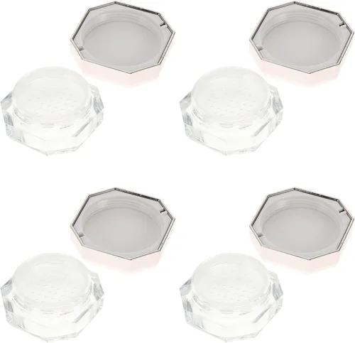 Miniatura 2 de EXCEART Caja de polvo de 4 piezas de polvo cosmético Contenedor de polvo de cuerpo vacío Envase de polvo de maquillaje Puff después de baño Puff