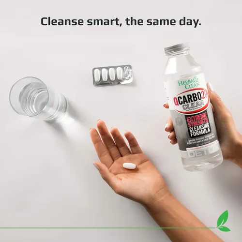 Miniatura 5 de Herbal Clean QCarbo - 20 bebidas desintoxicantes prémium para el mismo día, sabor fresa y mango, 20 onzas líquidas, y tabletas, 5