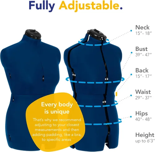 Miniatura 2 de Adjustoform Sew Deluxe FG373 - Vestido y pantalones ajustables en forma de zafiro M-L (talla de vestido de EE. UU. 10-16), maniquí de costura