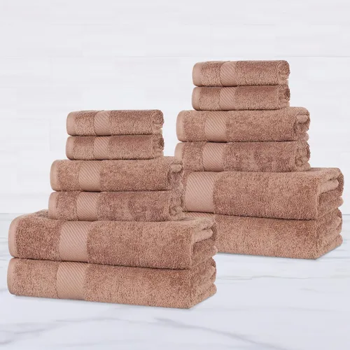 Miniatura 78 de SUPERIOR Kendell - Juego de 4 toallas de baño de algodón egipcio, absorbentes, para la ducha, artículos esenciales para el spa, toallas grandes