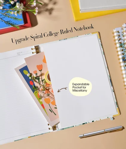 Miniatura 5 de Cuaderno estético en espiral para mujer, 200 páginas, cuadernos rayados de 8.5 x 11 pulgadas, diarios en espiral grandes de tapa dura A4 con papel